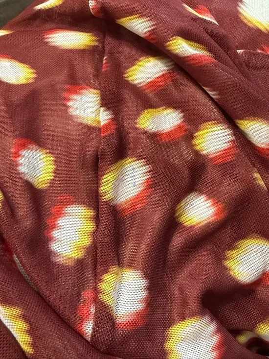 RESA Burgundy Halter Maxi with Cream Spot Print - Picture 4 of 4